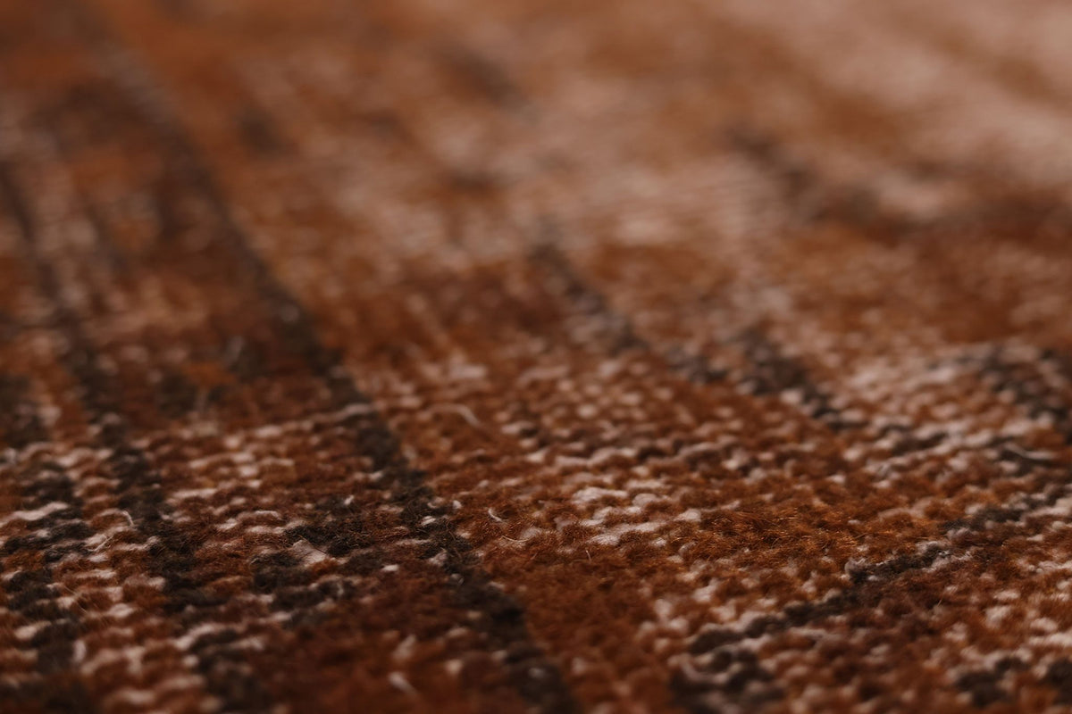 Vintage Isparta Turkish Runner Rug 3x10 ft — Brown & Red Overdyed