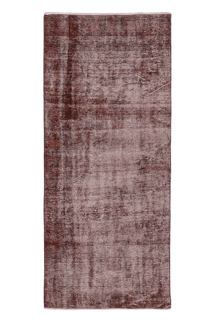Vintage Isparta Turkish Runner Rug 3x6 ft — Brown & Beige Distressed