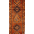 Vintage Malatya Turkish Runner Rug 3x11 ft — Orange & Brown Southwestern