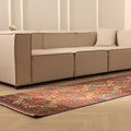 Vintage Southeastern Persian Style Runner Rug 3x12 ft — Red & Beige Geometric