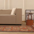 Vintage Southeastern Persian Style Runner Rug 3x12 ft — Red & Beige Geometric