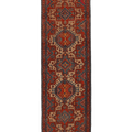 Vintage Southeastern Persian Style Runner Rug 3x12 ft — Red & Beige Geometric