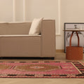 Vintage Malatya Turkish Runner Rug 4x13 ft — Red & Brown Geometric