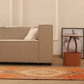 Vintage Malatya Turkish Runner Rug 3x13 ft — Orange & Beige Geometric