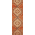 Vintage Malatya Turkish Runner Rug 3x13 ft — Orange & Beige Geometric