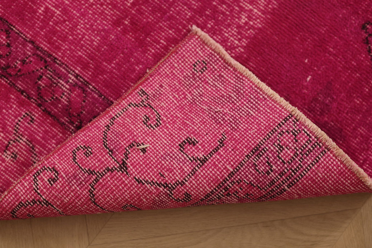 Vintage Isparta Turkish Doormat Rug 2x4 ft — Pink Overdyed