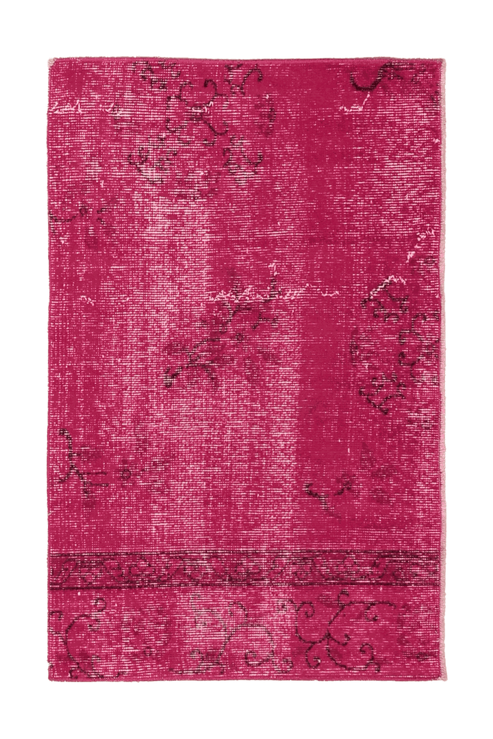 Vintage Isparta Turkish Doormat Rug 2x4 ft — Pink Overdyed