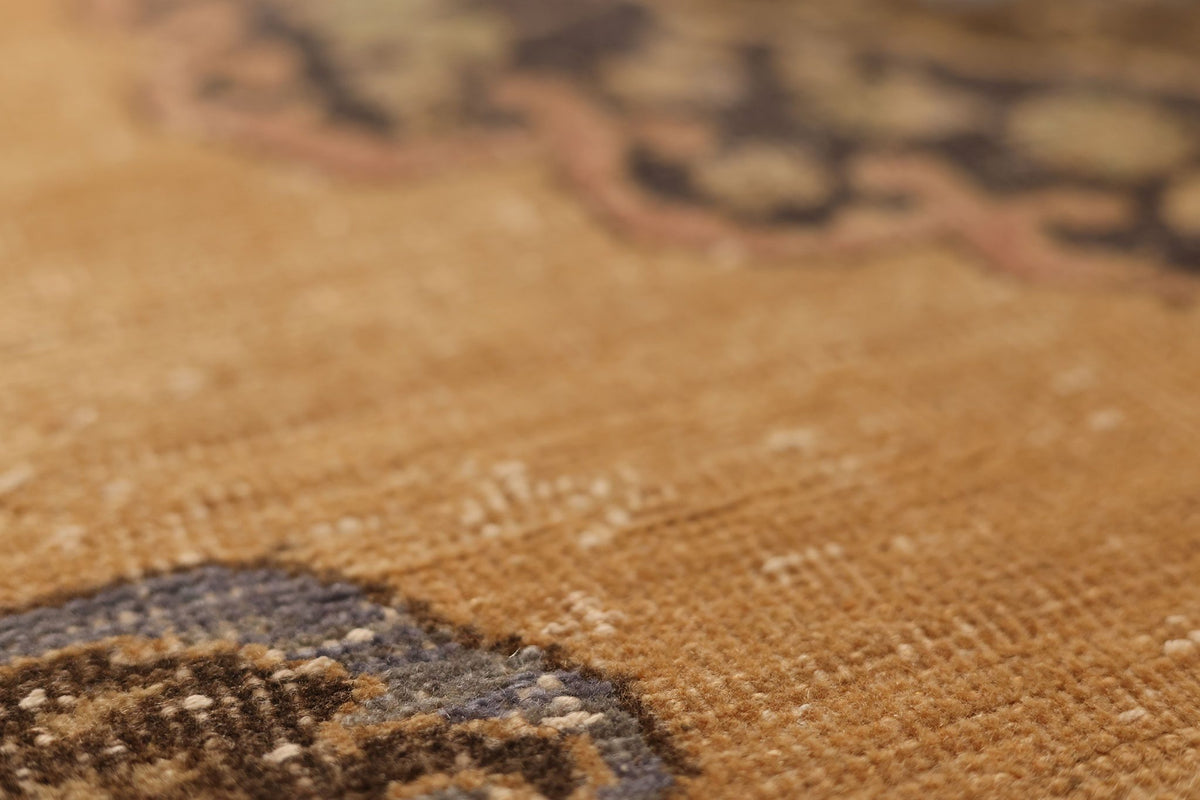Vintage Konya Turkish Runner Rug 3x13 ft — Orange & Brown Floral