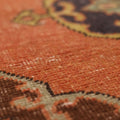 Vintage Konya Turkish Runner Rug 3x11 ft — Orange & Brown Geometric
