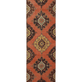Vintage Konya Turkish Runner Rug 3x11 ft — Orange & Brown Geometric