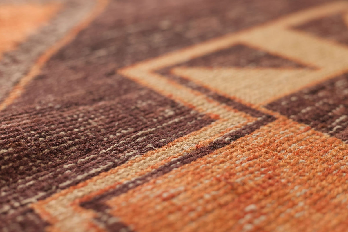 Vintage Malatya Turkish Runner Rug 3x11 ft — Orange & Brown Southwestern