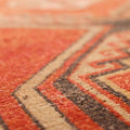 Vintage Malatya Turkish Runner Rug 3x9 ft — Red & Orange Geometric