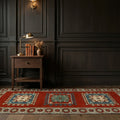Vintage rug in a styled room