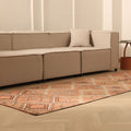 Vintage Gaziantep Turkish Runner Rug 3x11 ft — Orange & Brown Geometric