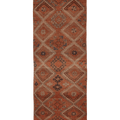 Vintage Gaziantep Turkish Runner Rug 3x11 ft — Orange & Brown Geometric