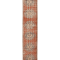 Vintage Manisa Turkish Runner Rug 2x11 ft — Orange & Beige Floral