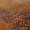Vintage Malatya Turkish Doormat Rug 3x4 ft — Orange & Brown Geometric