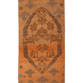 Vintage Konya Turkish Runner Rug 3x8 ft — Orange & Brown Geometric