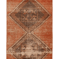 Vintage Malatya Turkish Doormat Rug 3x4 ft — Orange & Brown Geometric
