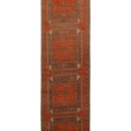 Vintage Malatya Turkish Runner Rug 3x11 ft — Orange & Brown Geometric
