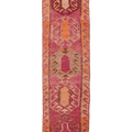 Vintage Southeastern Persian Style Runner Rug 3x10 ft — Pink & Orange Geometric