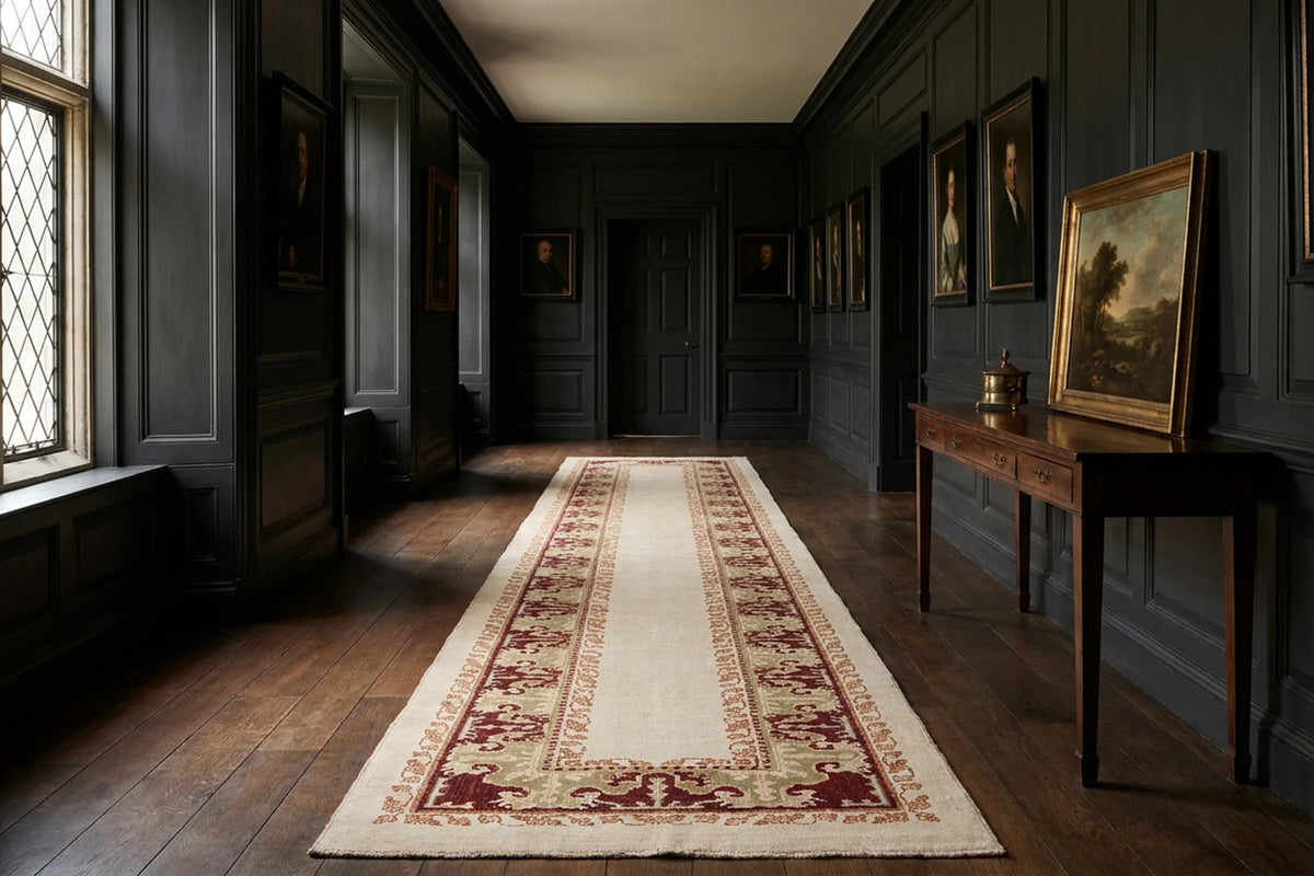 Vintage rug in a styled room