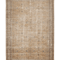 Vintage Isparta Turkish Area Rug 6x9 ft — Beige & Brown Floral