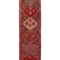 Vintage Southeastern Persian Style Runner Rug 3x10 ft — Red & Brown Geometric