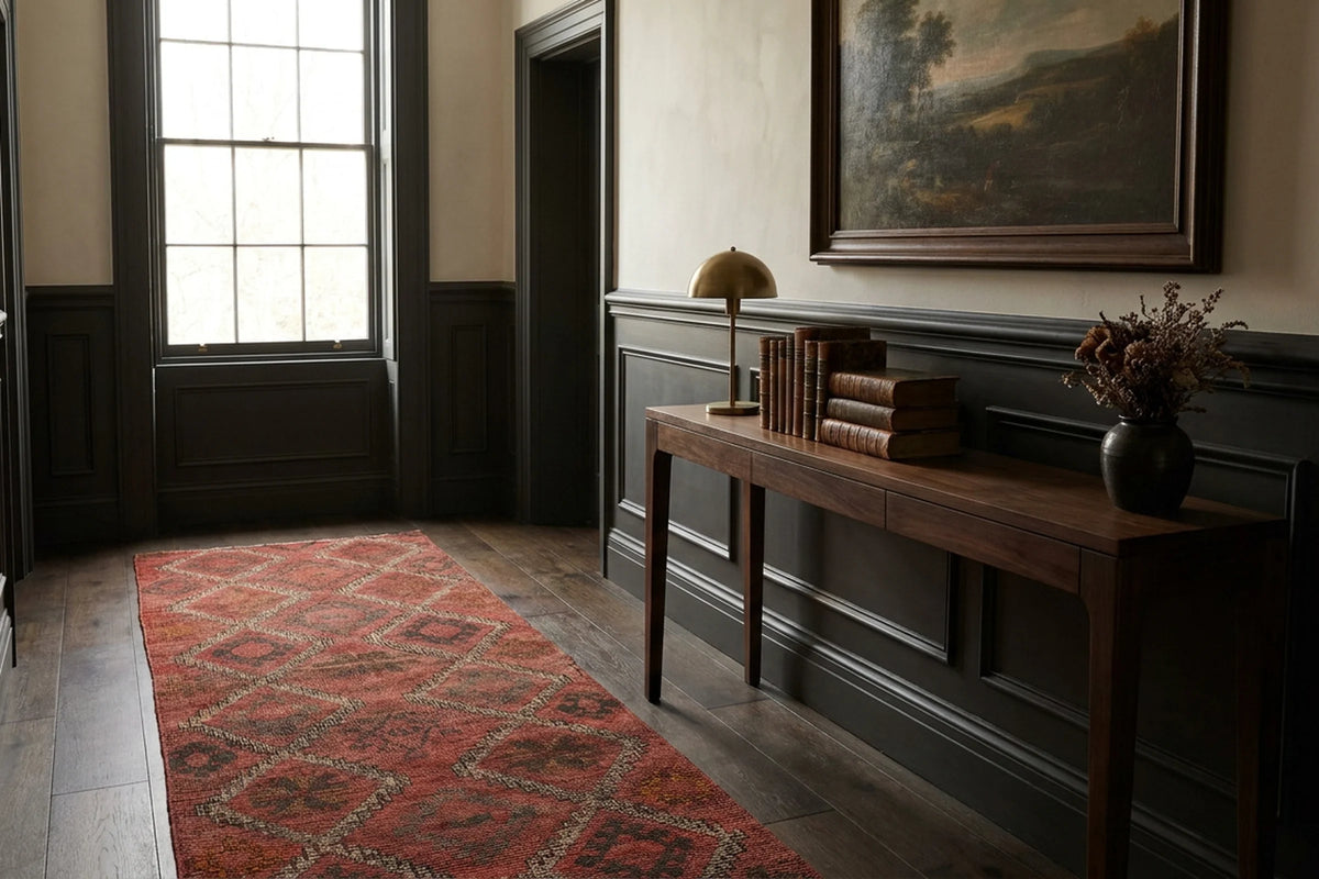 Turkish Runner Rug in a styled room