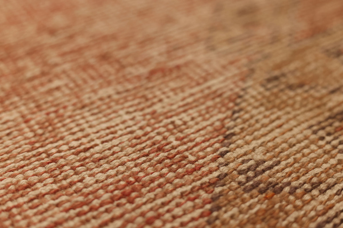 Vintage Malatya Turkish Runner Rug 3x10 ft — Red & Brown Geometric