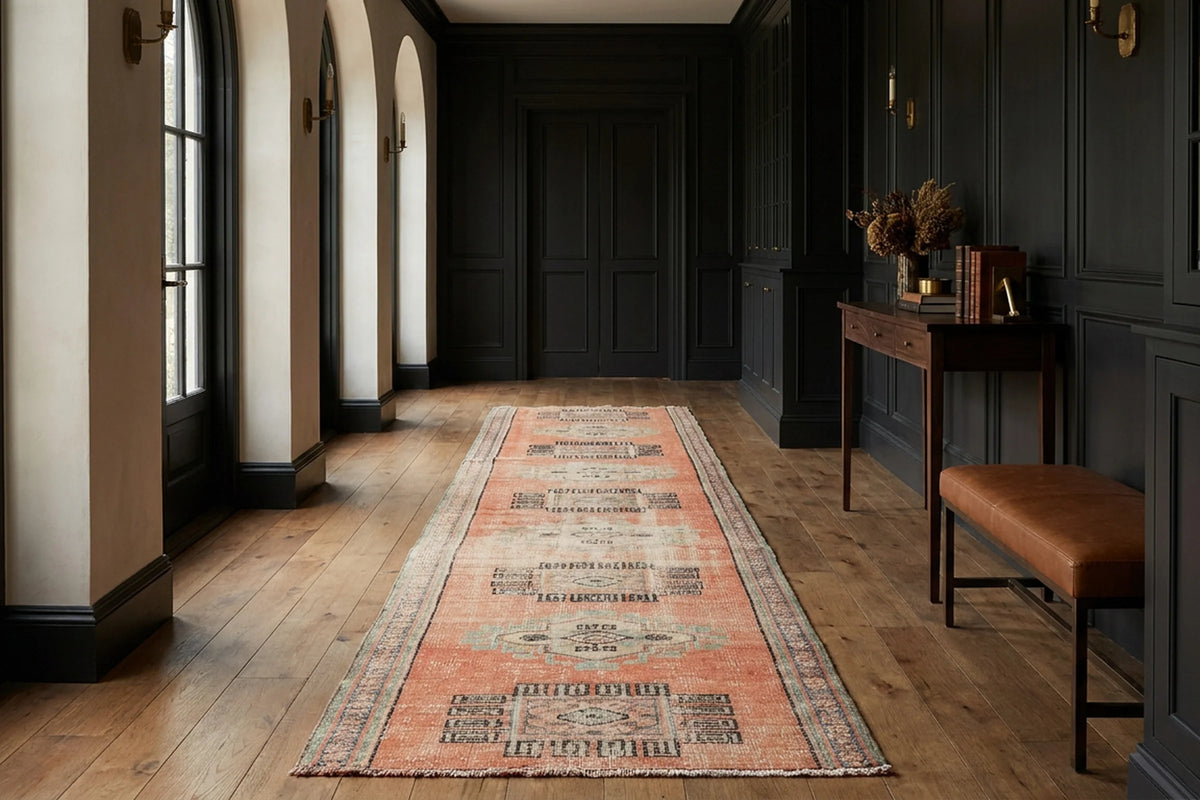 Turkish Runner Rug in a styled room