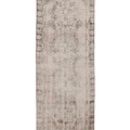 Vintage Niğde Turkish Runner Rug 2x8 ft — White & Brown Distressed