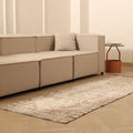 Vintage Niğde Turkish Runner Rug 2x8 ft — White & Brown Distressed