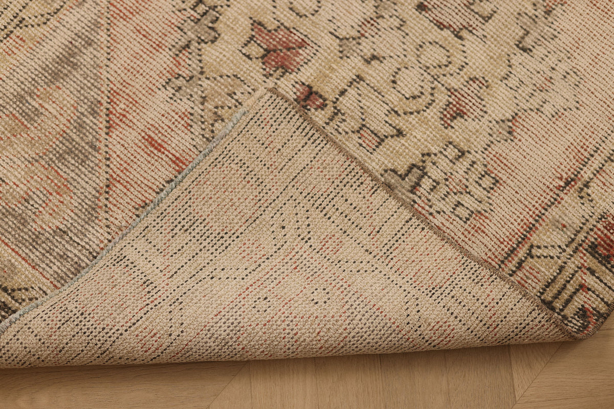 Vintage Niğde Turkish Runner Rug 2x8 ft — White & Brown Distressed