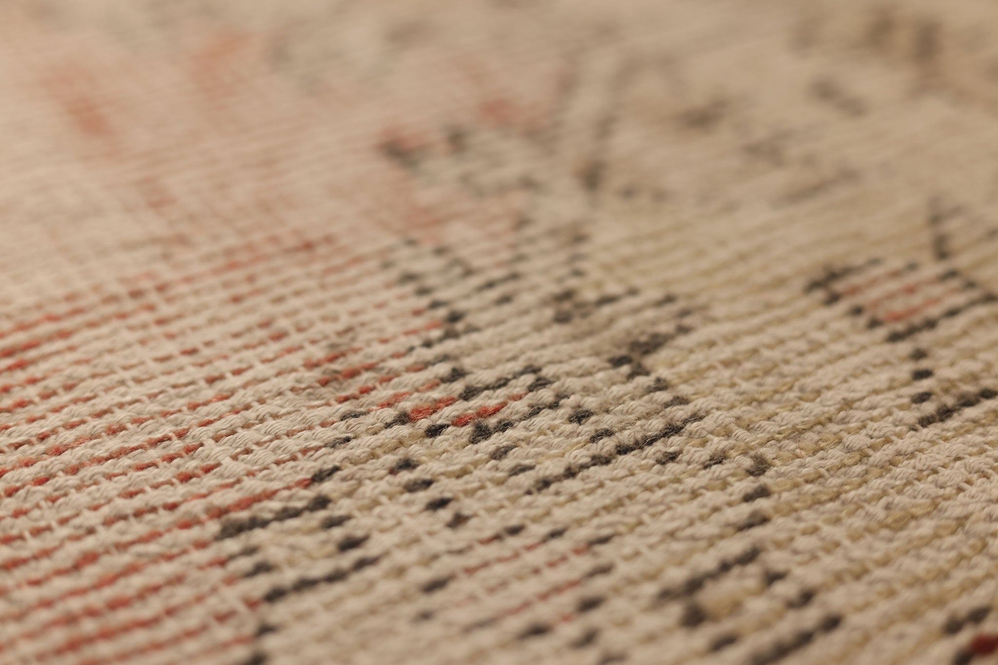 Vintage Niğde Turkish Runner Rug 2x8 ft — White & Brown Distressed