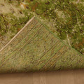 Vintage Malatya Turkish Runner Rug 2x10 ft — Green & Beige Distressed