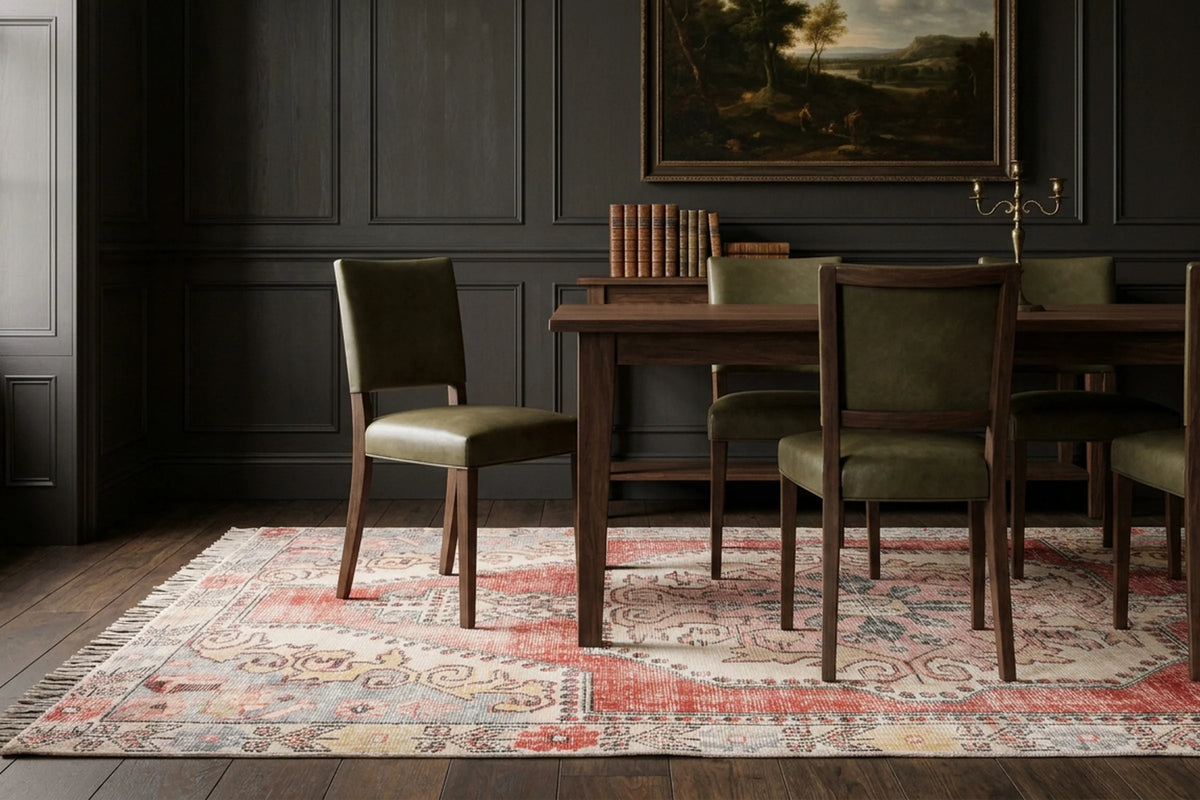Turkish Area Rug in a styled room