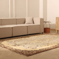 Vintage Isparta Turkish Area Rug 6x10 ft — Beige & Brown Floral