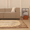 Vintage Isparta Turkish Area Rug 6x10 ft — Beige & Brown Floral