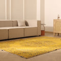 Vintage Isparta Turkish Area Rug 6x9 ft — Yellow & Orange Floral
