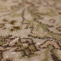 Vintage Isparta Turkish Area Rug 5x9 ft — Beige & Green Floral