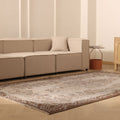 Vintage Isparta Turkish Area Rug 6x10 ft — Brown & Beige Floral