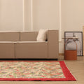Vintage Isparta Turkish Area Rug 7x10 ft — Beige & Pink Floral