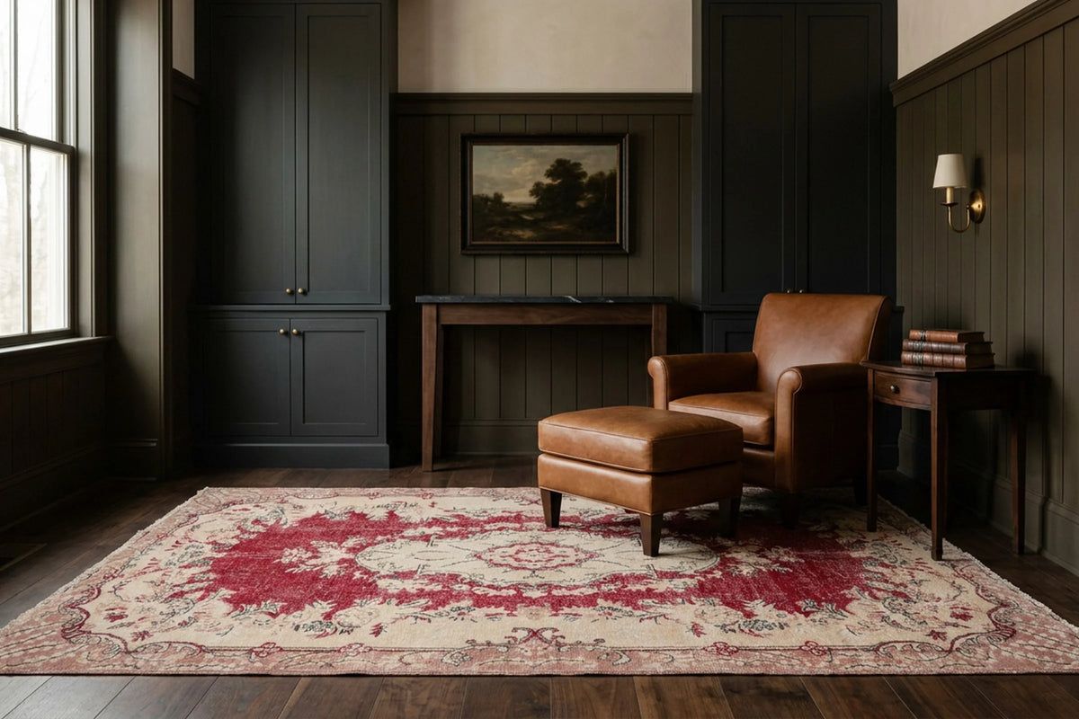 Turkish Area Rug in a styled room