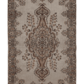Vintage Isparta Turkish Area Rug 6x9 ft — Beige & Brown Floral