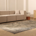 Vintage Manisa Turkish Area Rug 6x10 ft — Gray & Beige Distressed