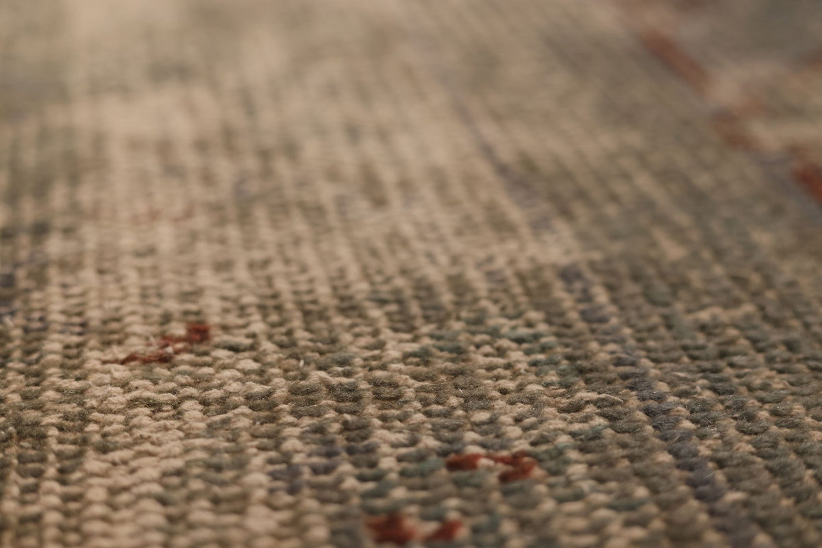 Vintage Manisa Turkish Area Rug 6x10 ft — Gray & Beige Distressed