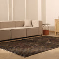 Vintage Isparta Turkish Area Rug 6x9 ft — Brown & Gray Stripped