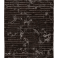 Vintage Isparta Turkish Area Rug 6x9 ft — Brown & Gray Stripped