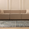 Vintage Manisa Turkish Area Rug 6x9 ft — Blue & Gray Floral